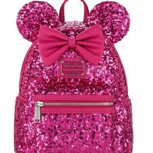Disney Minnie Mouse Sequin Loungefly Magenta